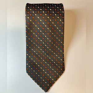 1970s Armand Brown Blue and Gold Tie